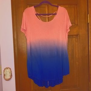 Pink and Blue Ombre Top